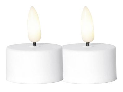STAR Trading Teelicht Flamme LED mit Timer weiß 2 Stück