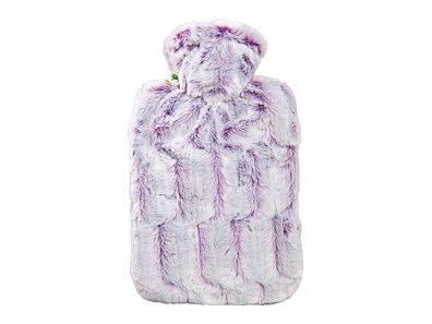 HUGO FROSCH Wärmflasche Klassik Hochflor-Flauschbezug 1,8 l lila/silber melange