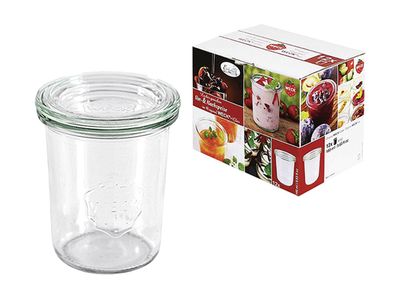 WECK Rundrandglas Einkochwelt Vor-und Nachspeisen Sturz 160 ml 12er Karton mit