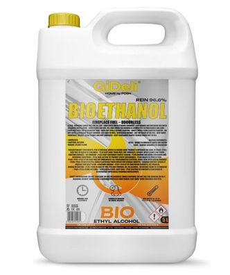 Ethanol 5 liter Bioethanol geruchlos für Innen & Außenkamine Rauchfrei Rußfrei