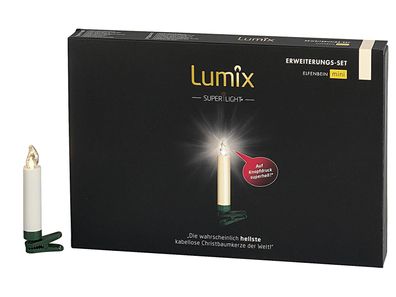 Krinner Christbaumkerze kabellos Lumix Superlight mini 6er Erweiterung elfenbein