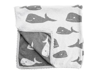 Hansekind Strickdecke Wal grau