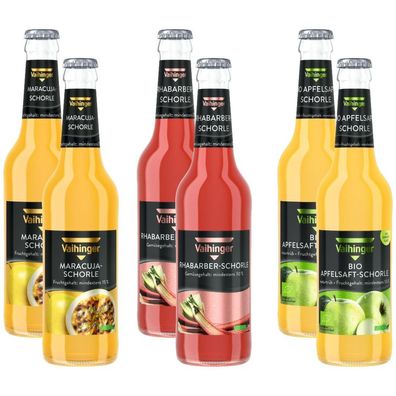 Vaihinger 6er Set Schorle 2x pro Sorte Bio Apfelsaft + Maracuja + Rhabarber