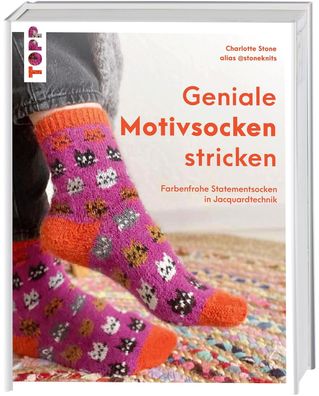 Geniale Motivsocken stricken: Farbenfrohe Statementsocken in Jacquardtechnik