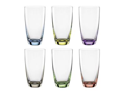 Bohemia Selection Longdrinkbecher Viva Colori 350ml farbig sortiert 6er Set