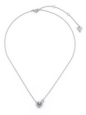 Guess Schmuck Damen-Kette Herz Kristalle Silberfarben JUBN05533JWRH