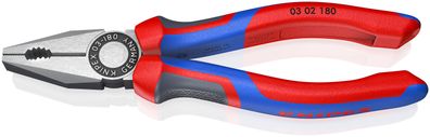 KNIPEX 03 02 180 SB Kombizange mit Comfort-Griffen schwarz atramentiert 180 mm