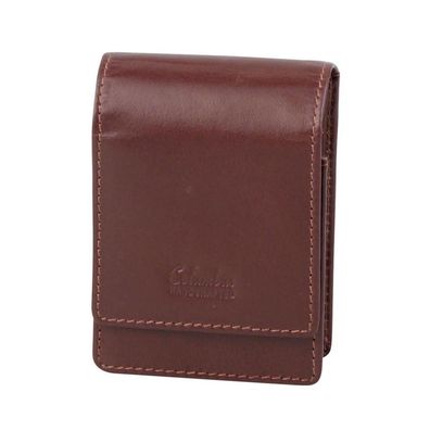 Columbus Zigarettenetui + Fach für ein Feuerzeug, Leder braun