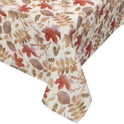 Herbst Tischdecke Groß Beige 130x170 Tafeltuch Unterdecke Tischwäsche Lurexblatt