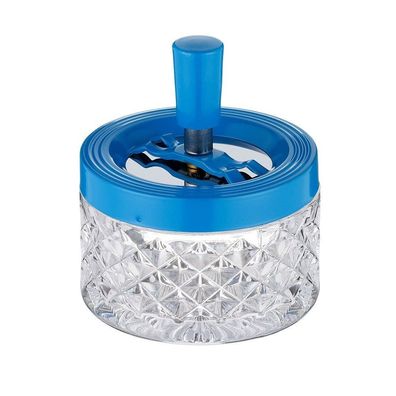 Angelo Schleuderaschenbecher / Drehaschenbecher Glas transparent / aqua, 9 cm