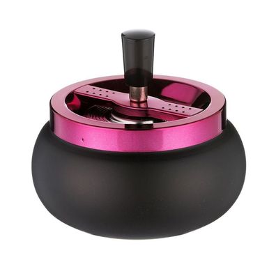 Angelo Schleuderaschenbecher / Drehascher schwarz/ brombeere-metallic, 13 cm