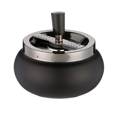 Angelo Schleuderaschenbecher / Drehascher schwarz/ anthrazit-metallic, 13 cm