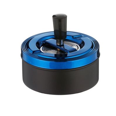 Angelo Schleuderaschenbecher / Drehascher schwarz/ blau-metallic, 11 cm
