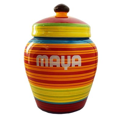 Maya Humivase / Tabakgefäß, bunt 22 cm hoch