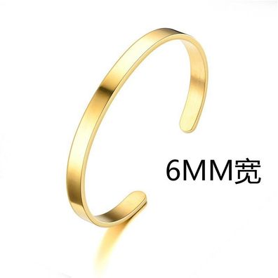 Einfacher Stil, 4 mm/6 mm/8 mm, offener Armreif aus Edelstahl, Unisex, lichtbeständig
