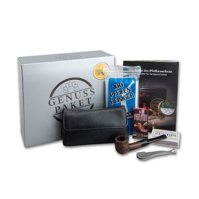 ERMURI Pfeifen Genusspaket B/Starterset + gerader dunkelbrauner Pfeife + Zubehör