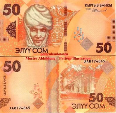 Kirgisien Kyrgyzstan 50 Som2023. Unc P35 #680#