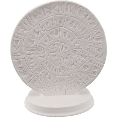 15,5cm Alabaster Figur minoischer Diskos von Phaistos Kreta Weiß
