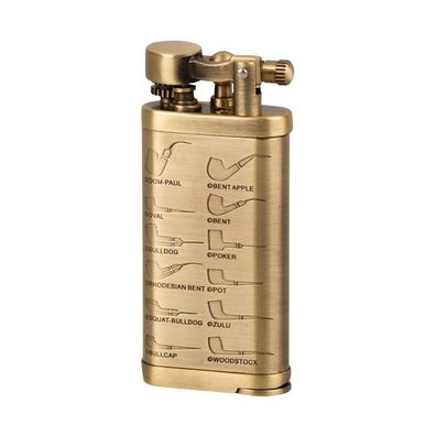Passatore Pfeifenfeuerzeug, Steinzündung, Nickel, Messing - Leonard