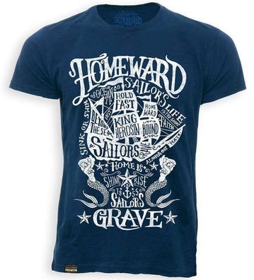 King Kerosin T-Shirt Sailors Grave Vintage Blue