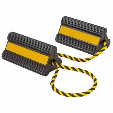 Wiltec Unterlegkeile mit Nylon Seil Anhänger Bremskeil Radkeil Hemmschuh Pkw Lkw