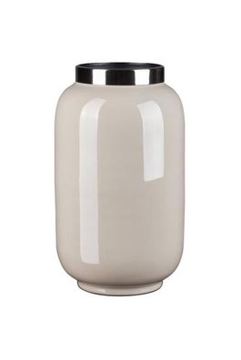 Gift Company Saigon, Vase mit Metallring, S (H23 cm), sandstone/silber, 10603029 1 St