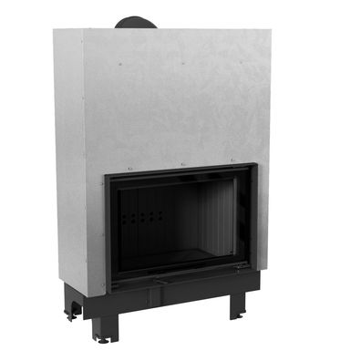 Kamineinsatz aus Stahl KRATKI MBO 15 kW Ø 200 mit Schiebetür schwarz Verkleidung