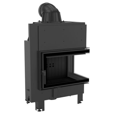 Kamineinsatz aus Stahl KRATKI MBM rechts 10 kW Ø 200 gebogenes Glas schwarz Verkleid