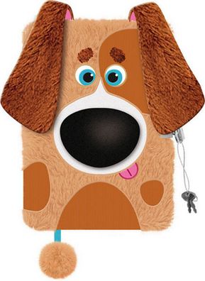 Plüschtagebuch Hund, Tagebuch für Kinder, 66897