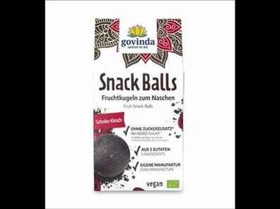 Govinda 6x Snack Balls Schoko Kirsch 100g