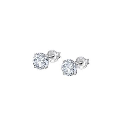 Elegant silver earrings with clear zircons LP2005-4 / 1