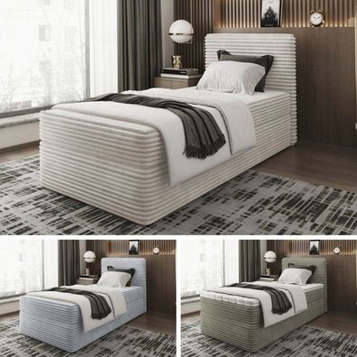 Bett Einzelbett Boxspringbett SENO MINI mit Bonell-Matratze + Bettkasten