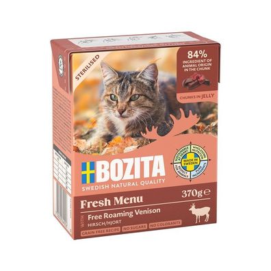 Bozita Cat Sterilised Häppchen in Gelee mit Hirsch 6 x 370g