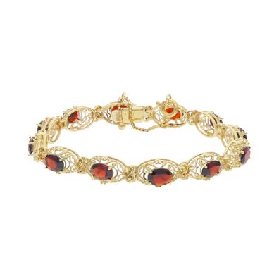 Armband Damen Gold 333 Handarbeit mit Granat Second Hand wie neu 25325895 getragen