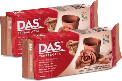 Lyra Modello® lufttrocknend terrakotta, 2000 g Keramiplast Modelliermasse