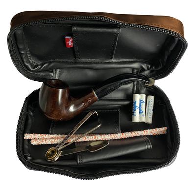 Angelo Pfeifen Einsteiger-Set, braun: Pfeife+Tasche+Stopfer+Kohlefilter+Reiniger