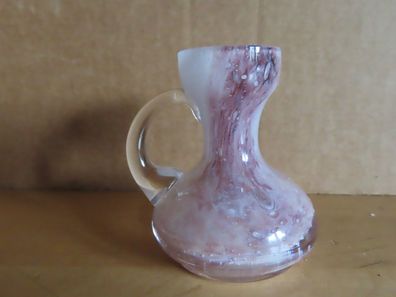 Figur Vase Kanne klein Glas lila weiß Setzkastenfigur ca. 6,8 cm H