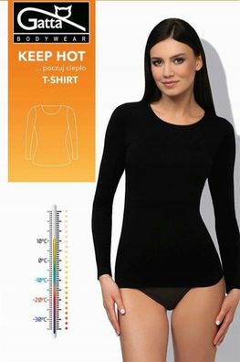 Gatta Longsleeve T-Shirt L Keep Hot Damen Langarm T-Shirt Schwarz