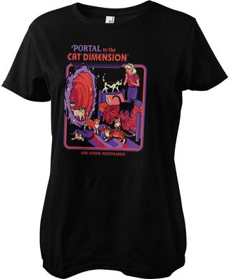 Steven Rhodes Damen T-Shirt Portal To The Cat Dimension Girly Tee DTR-5-SR087-DTF887