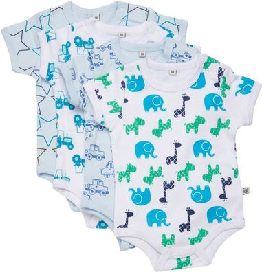 Pippi Babywear Kinder Body (kurzarm) SS AOP (4-Pack) 3820