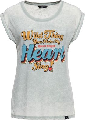 Queen Kerosin Damen Enzymwash T-Shirt "Wild Thing" QKI41012