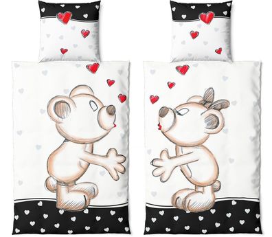 Vertriebsarena Mf Bettwäsche Bärchen Partner 4021018-2x135x200 cm + 2x80x80 cm