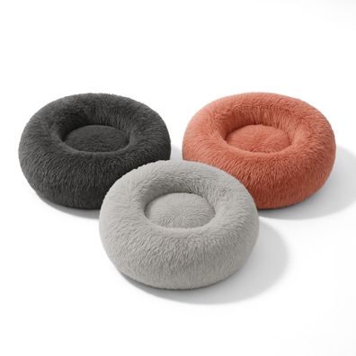 belviona Luxuriöses Donut-Hundebett mit Plüsch, dick gepolstert & rutschfestem Boden