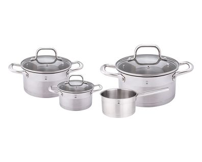 Gustav Voss 7-tlg. Kochtopf-Set Barcelona Edelstahl Topfset Kochtopfset 64004