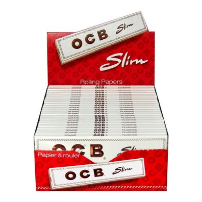 1 x Box OCB Weiß Long Slim Papers Zigarettenpapier 50 x 32 Stück Blättchen