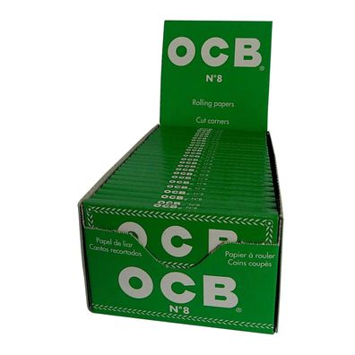 OCB Nr. 8 grün Zigarettenpapier - Blättchen - Papers kurz 50 x 50 Blatt
