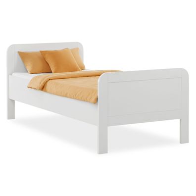 Komfortbett 90x200 Seniorenbett Höhenverstellbar Holzbett Einzelbett Weiß Hohes