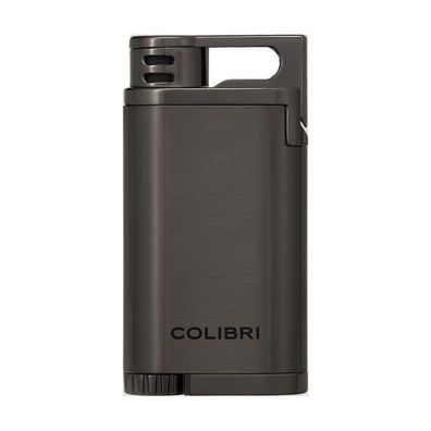 Colibri * Belmont II* Feuerzeug gunmetal mit Jet Flame + Füllstandanzeige