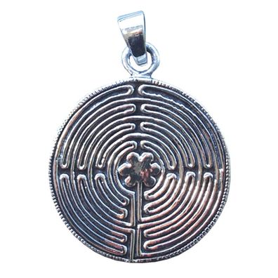 Anhänger Labyrinth Chartres 2,5 cm 8g Silber 925er Symbolschmuck Esoterikschmuck
