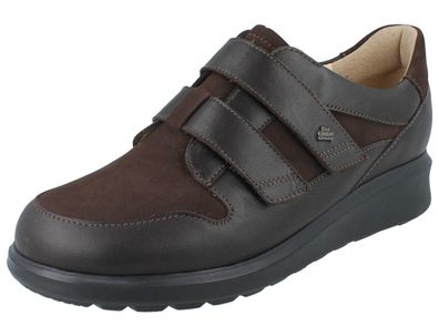 FINN Comfort Telde Damen Halbschuhe mit Klettverschlüssen dunkelbraun Leder